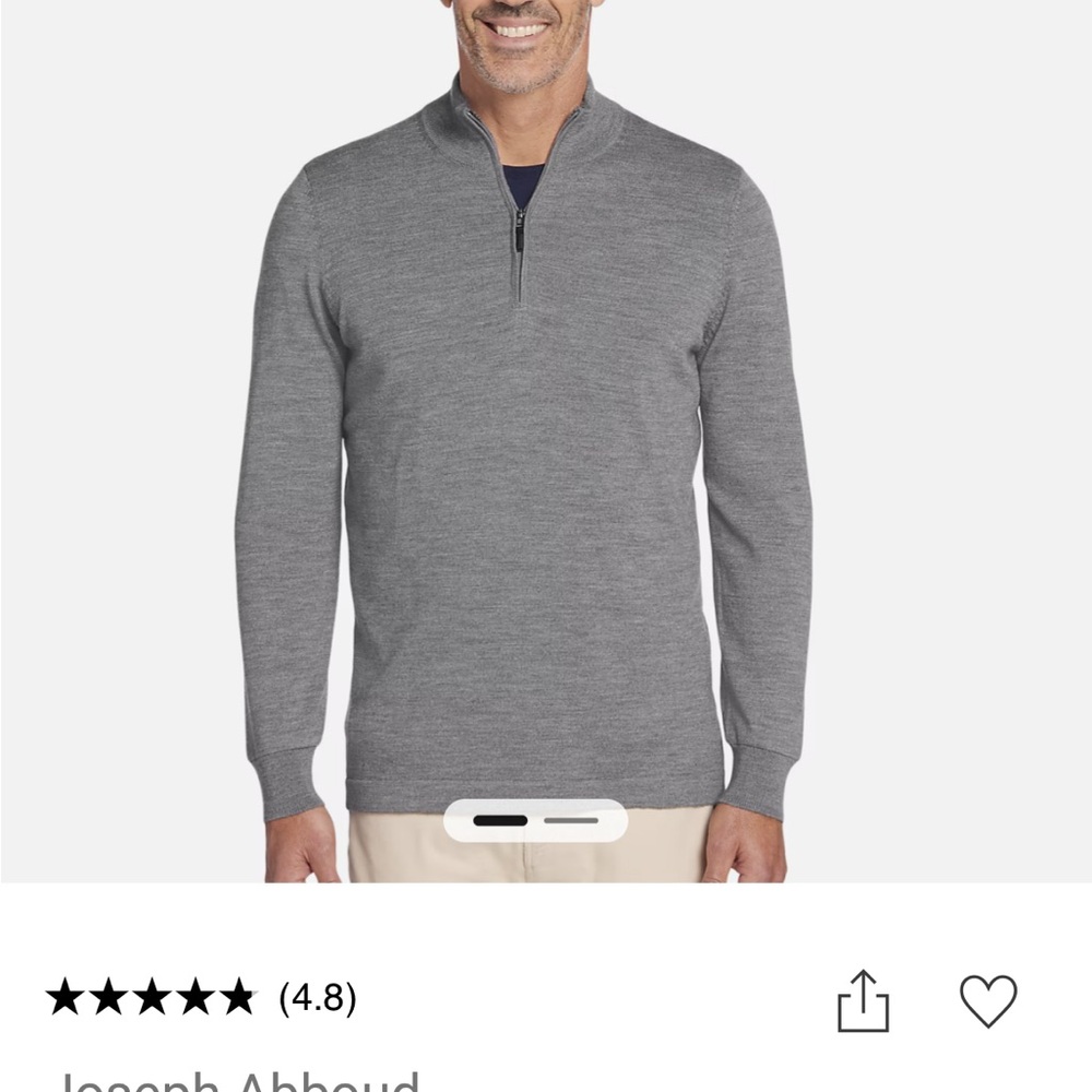 Joseph Abboud Men's Gray 1/4 zip sweater
